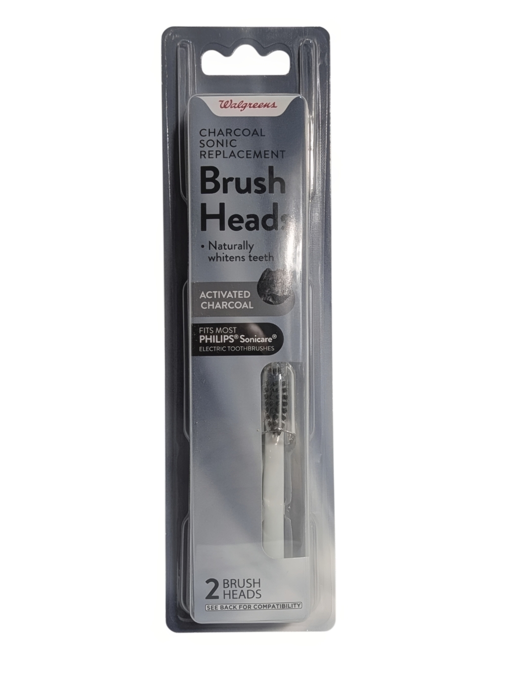 Walgreens Charcoal Sonic Replacement Brush Heads - White